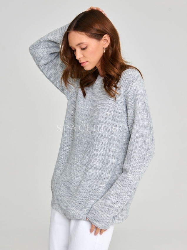 Женский вязаный свитер оверсайз, джемпер